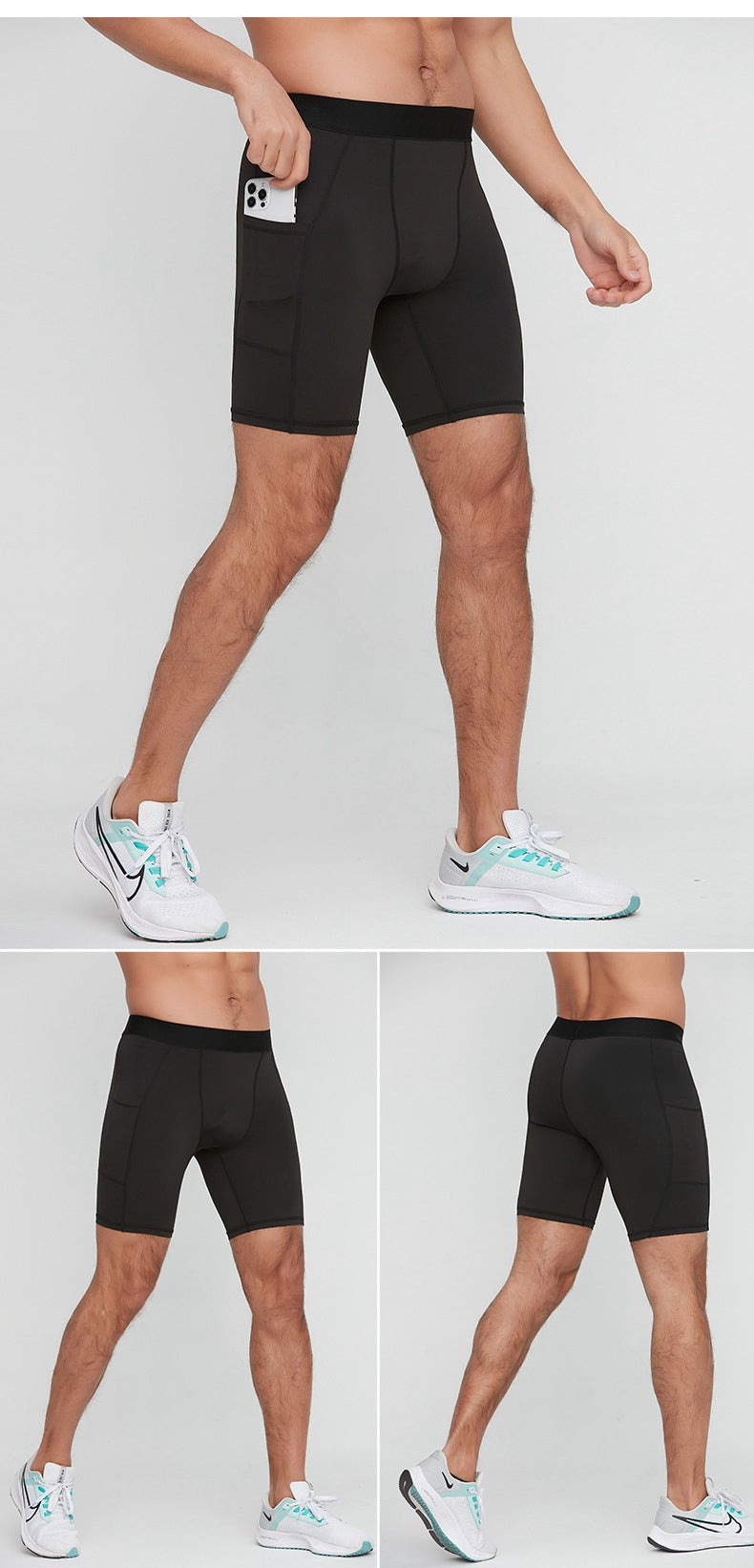 Mens Running Compression 88%Polyester 12%Spandex Shorts G/1011