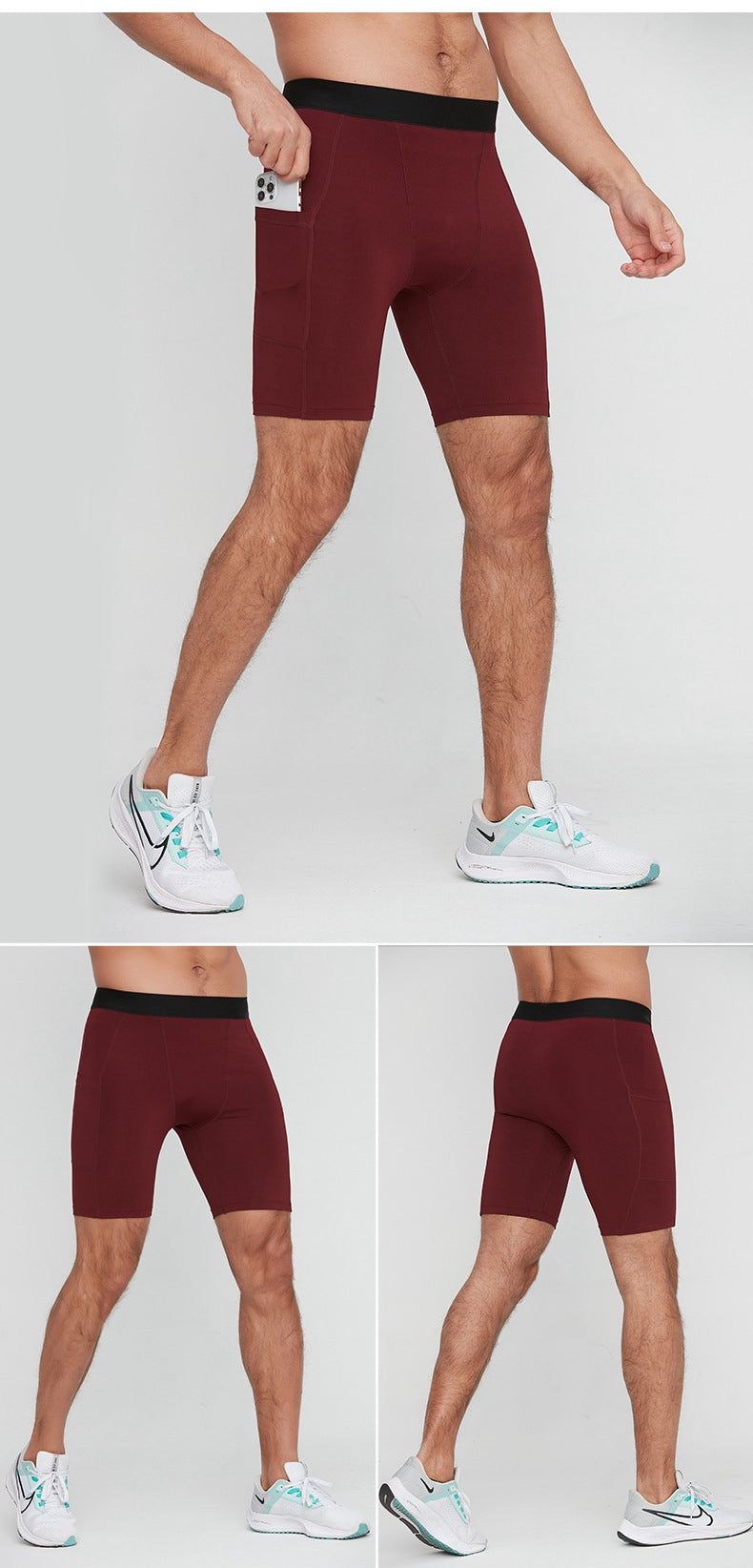 Mens Running Compression 88%Polyester 12%Spandex Shorts G/1011