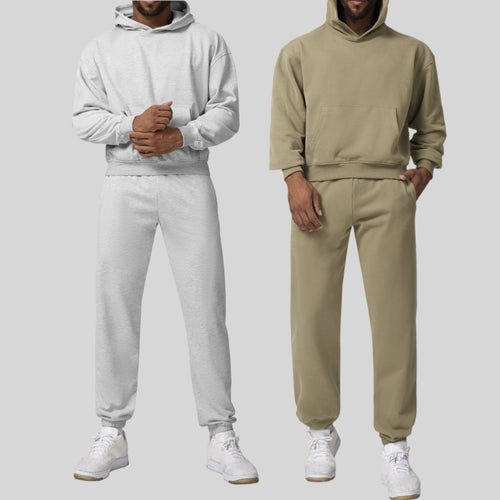Mens Casual Activewear 50%cotton 50%polyester Hoodie Pants Set 1019-1017 Set print logo 2
