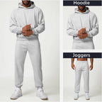 Mens Casual Activewear 50%cotton 50%polyester Hoodie Pants Set 1019-1017 Set print logo 5