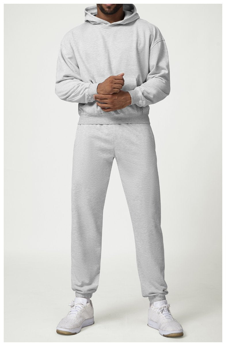 Mens Casual Activewear 50%cotton 50%polyester Hoodie Pants Set 1019-1017 - pants print logo 12