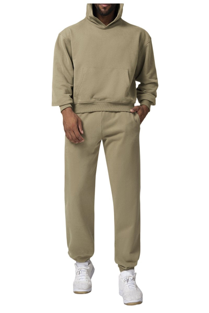 Mens Casual Activewear 50%cotton 50%polyester Hoodie Pants Set 1019-1017 - pants print logo 5
