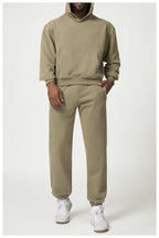 Mens Casual Activewear 50%cotton 50%polyester Hoodie Pants Set 1019-1017 - pants print logo 9