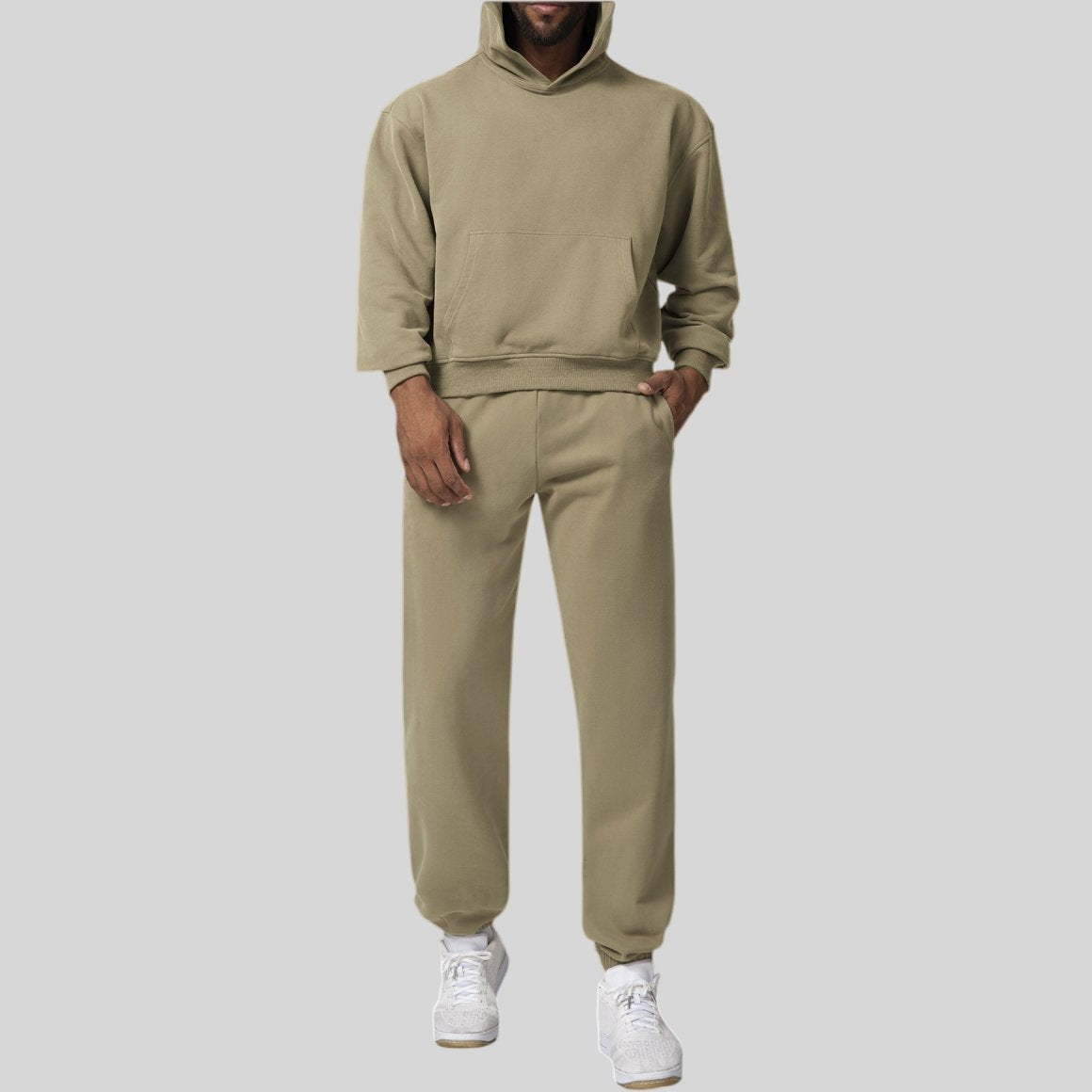 Mens Casual Activewear 50%cotton 50%polyester Hoodie Pants Set 1019-1017 - pants print logo 10