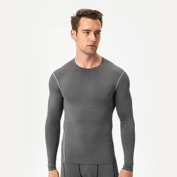 Mens Gym Compression 85%polyester 15%spandex Long Sleeve Shirt 1019 print logo 1