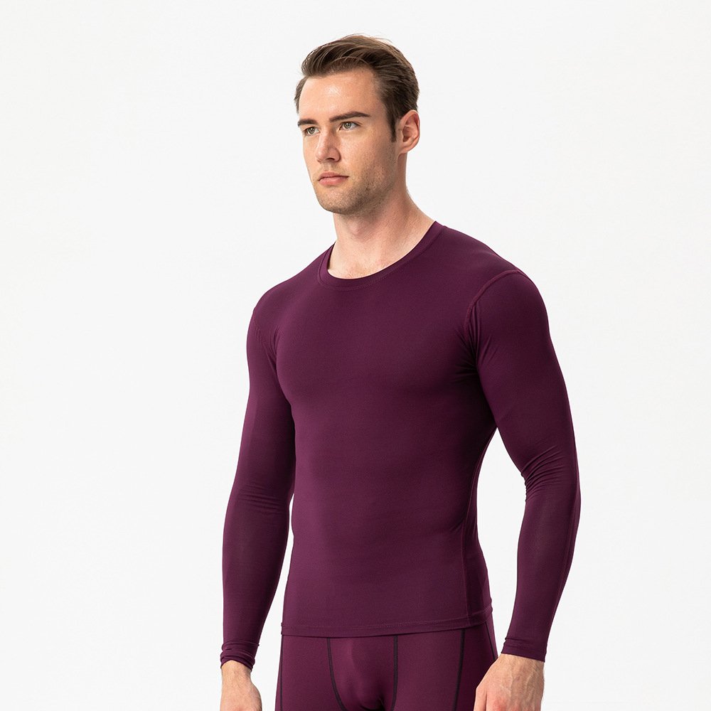 Mens Gym Compression 85%polyester 15%spandex Long Sleeve Shirt 1019 print logo 12