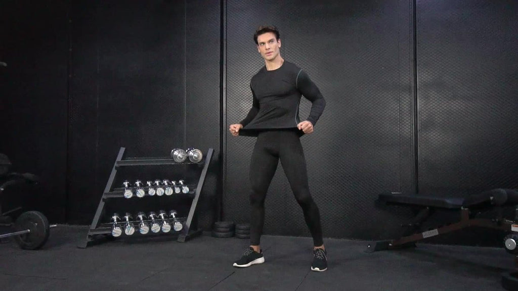 Mens Gym Compression 85%polyester 15%spandex Long Sleeve Shirt 1019 print logo 14