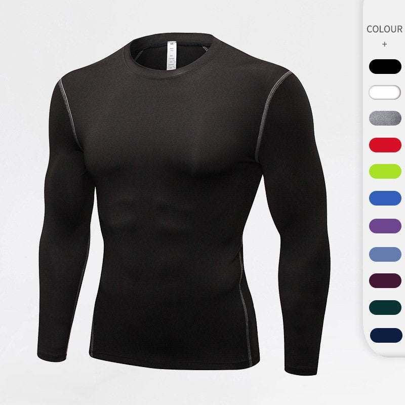 Mens Gym Compression 85%polyester 15%spandex Long Sleeve Shirt 1019 print logo 15