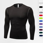 Mens Gym Compression 85%polyester 15%spandex Long Sleeve Shirt 1019 print logo 15