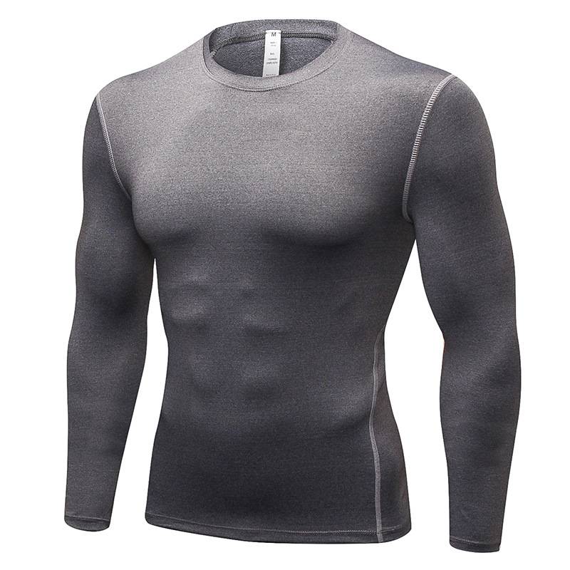 Mens Gym Compression 85%polyester 15%spandex Long Sleeve Shirt 1019 print logo 18