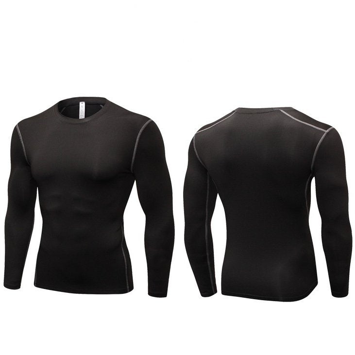 Mens Gym Compression 85%polyester 15%spandex Long Sleeve Shirt 1019 print logo 2