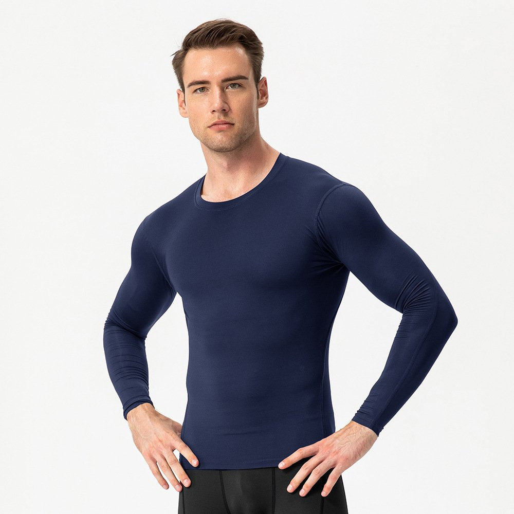 Mens Gym Compression 85%polyester 15%spandex Long Sleeve Shirt 1019 print logo 26