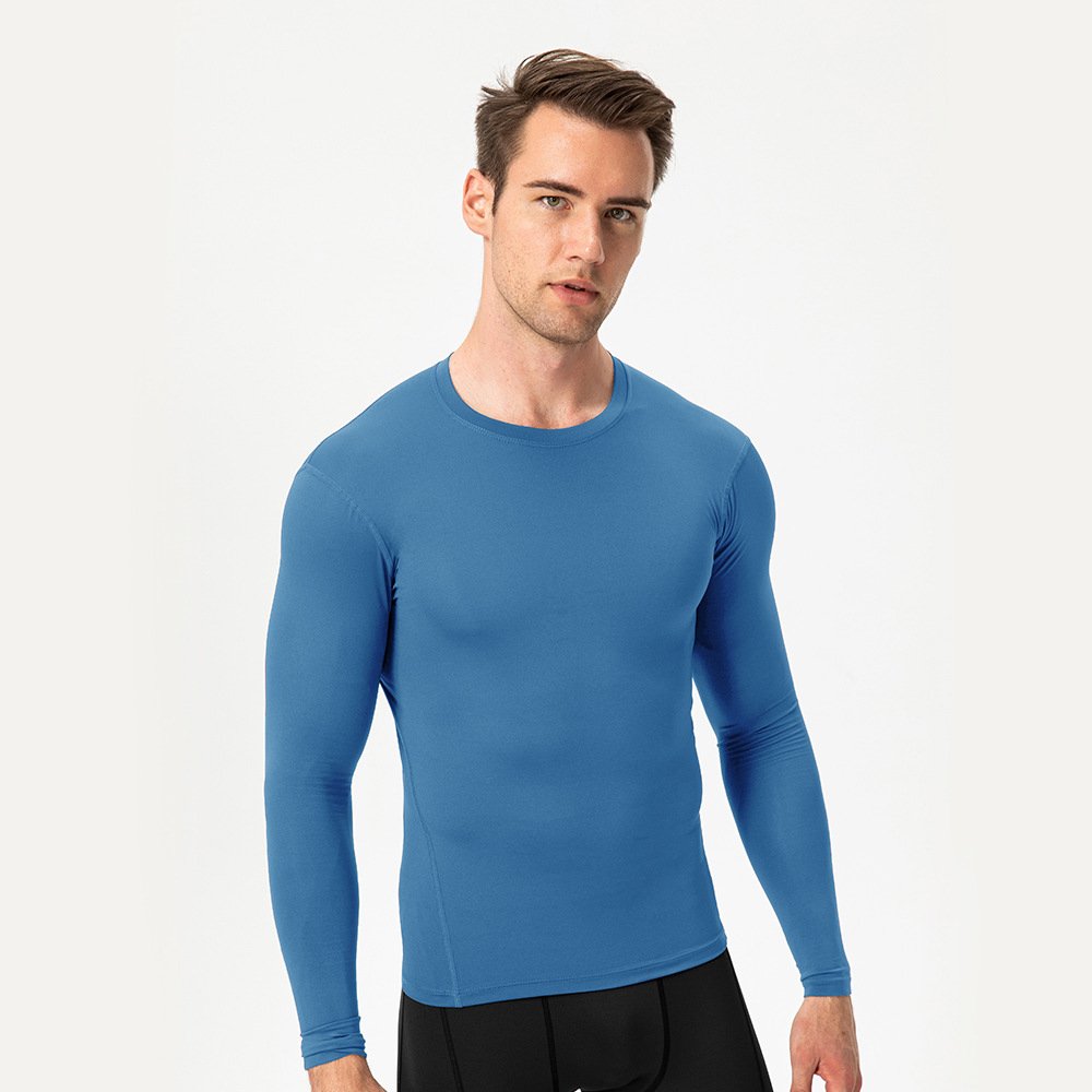 Mens Gym Compression 85%polyester 15%spandex Long Sleeve Shirt 1019 print logo 27