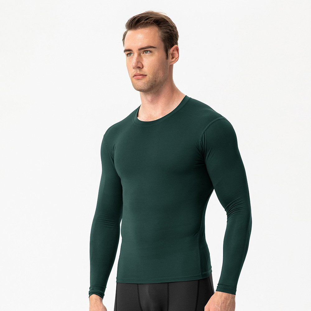 Mens Gym Compression 85%polyester 15%spandex Long Sleeve Shirt 1019 print logo 3