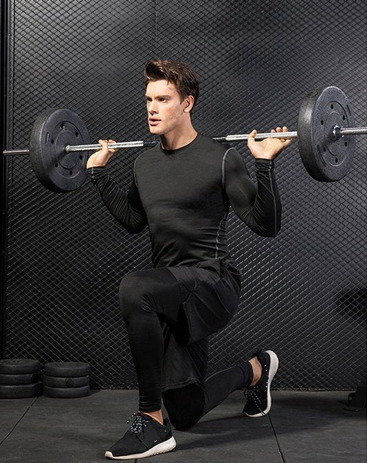 Mens Gym Compression 85%polyester 15%spandex Long Sleeve Shirt 1019 print logo 33