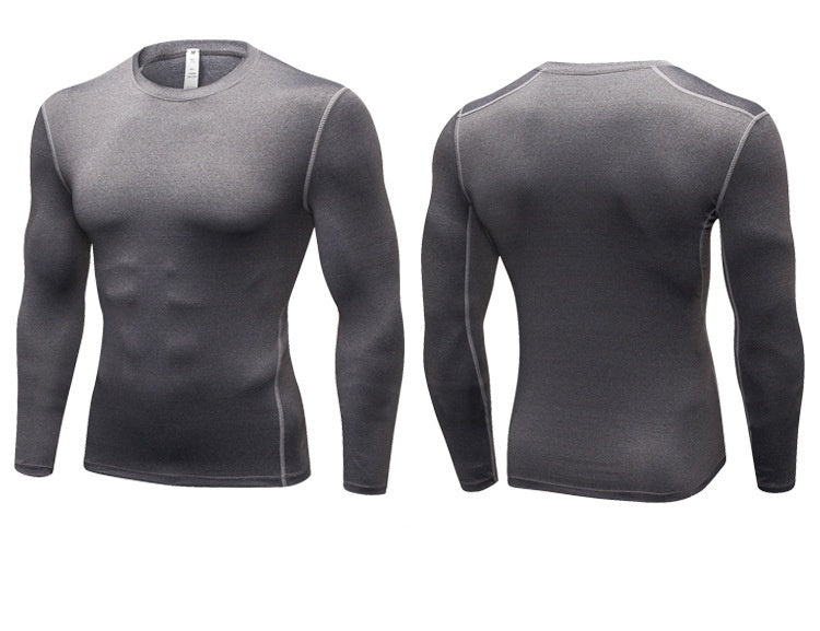 Mens Gym Compression 85%polyester 15%spandex Long Sleeve Shirt 1019 print logo 38
