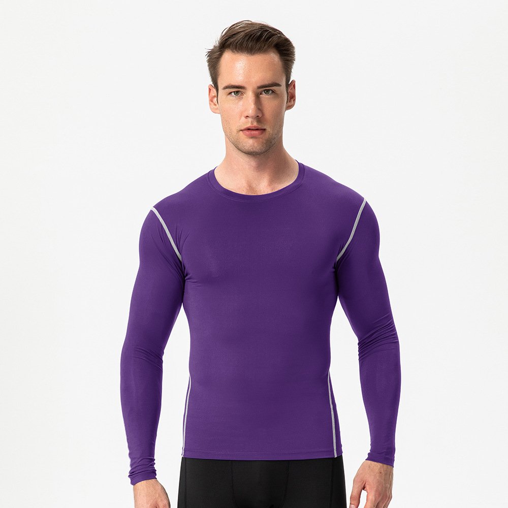 Mens Gym Compression 85%polyester 15%spandex Long Sleeve Shirt 1019 print logo 6