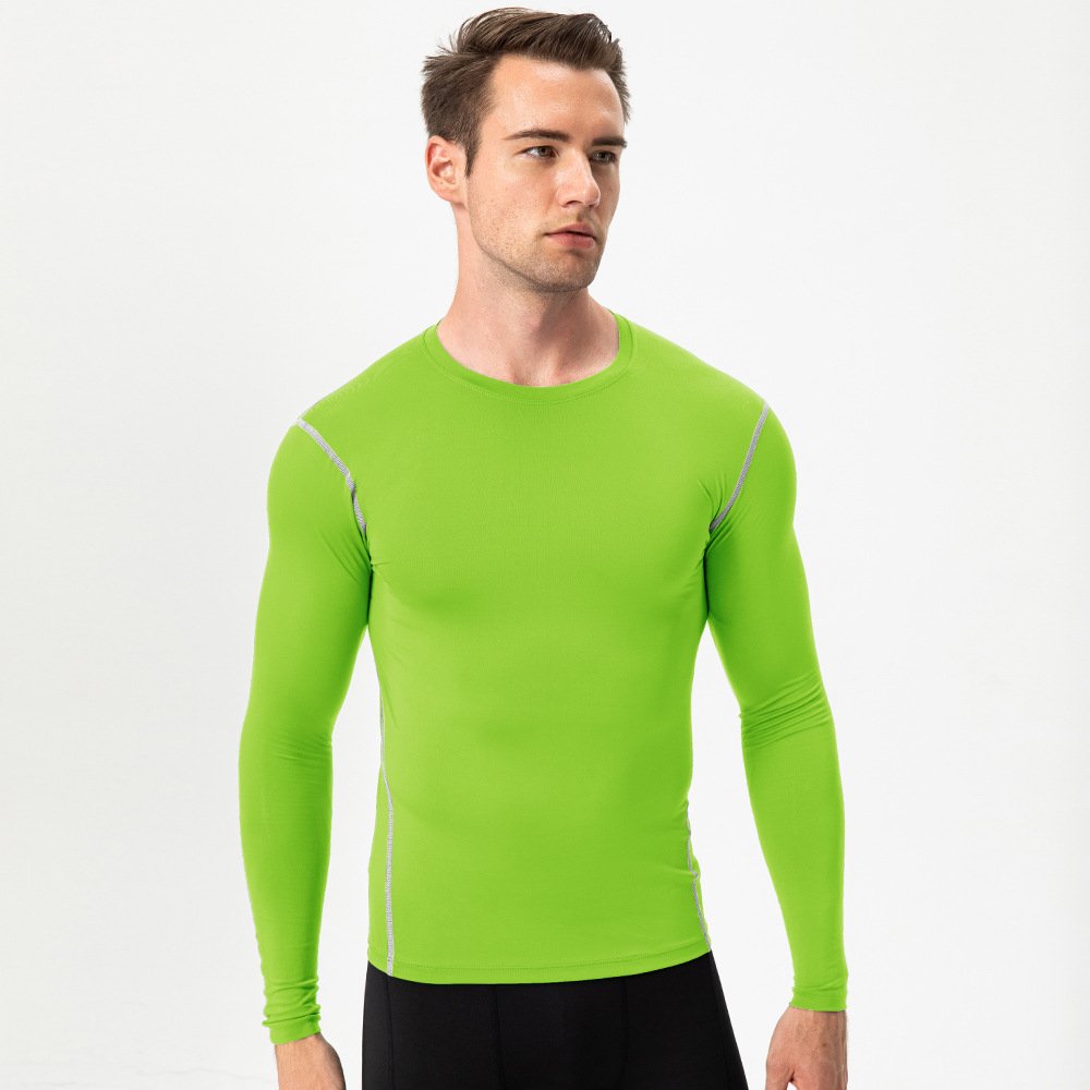 Mens Gym Compression 85%polyester 15%spandex Long Sleeve Shirt 1019 print logo 9
