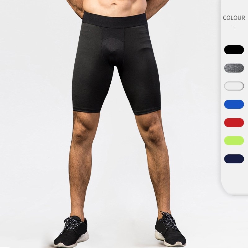 Mens Sports Running 85%polyester 15%spandex Compression Shorts print logo 11
