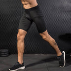 Mens Sports Running 85%polyester 15%spandex Compression Shorts print logo 12