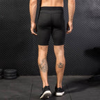 Mens Sports Running 85%polyester 15%spandex Compression Shorts print logo 13