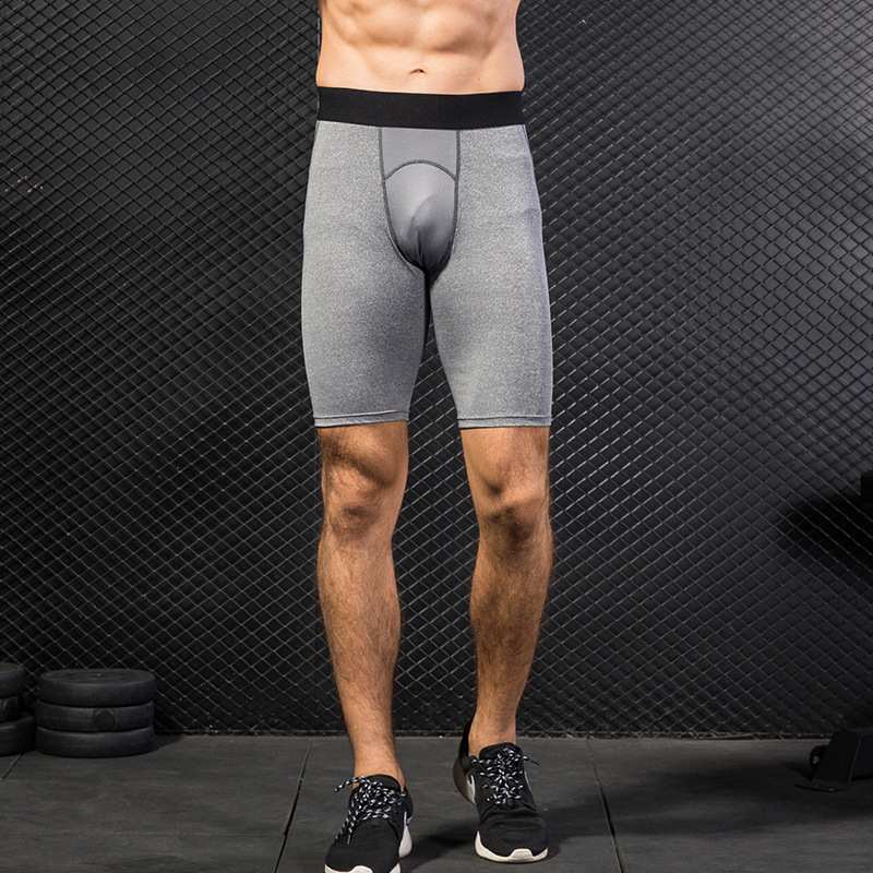 Mens Sports Running 85%polyester 15%spandex Compression Shorts print logo 14