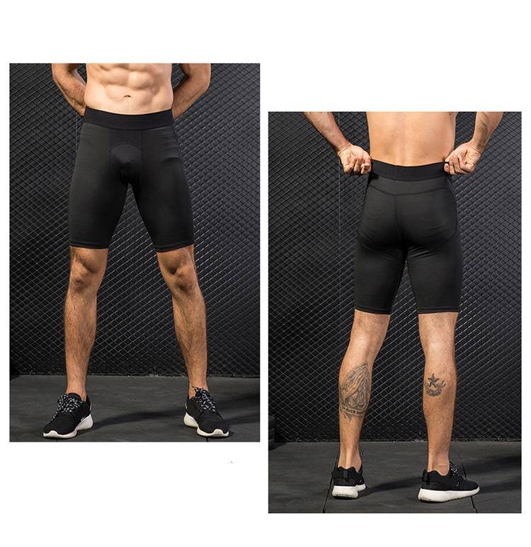 Mens Sports Running 85%polyester 15%spandex Compression Shorts print logo 26