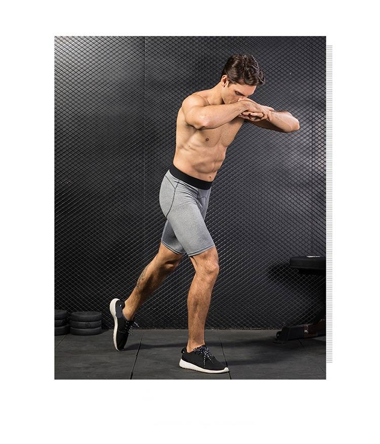 Mens Sports Running 85%polyester 15%spandex Compression Shorts print logo 29