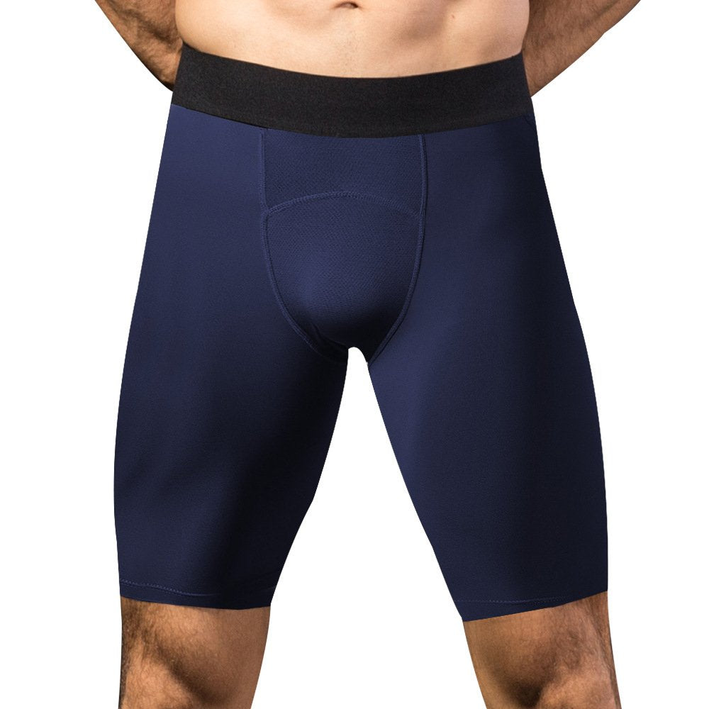 Mens Sports Running 85%polyester 15%spandex Compression Shorts print logo 8