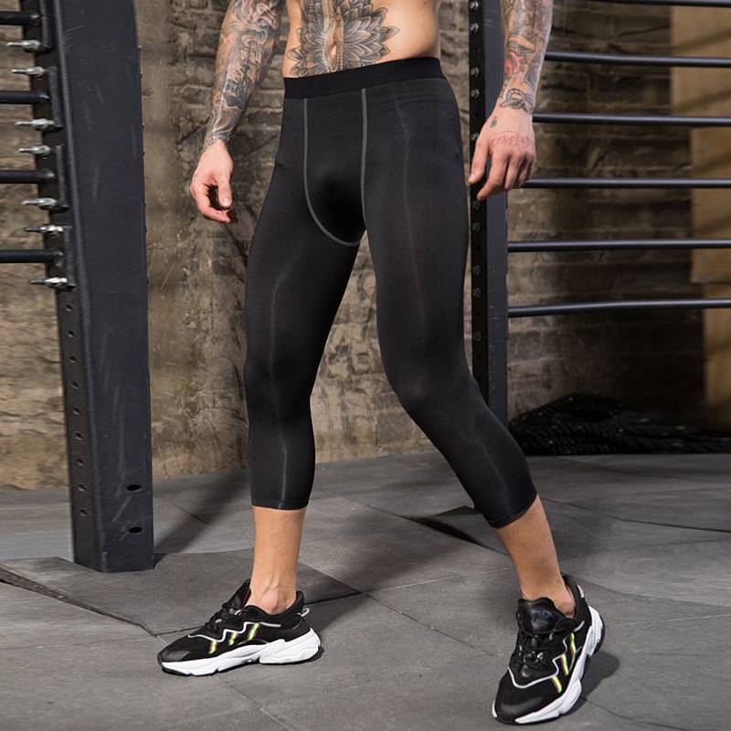Mens Compression Gym 85%polyester 15%spandex Pants 1050 print logo 10
