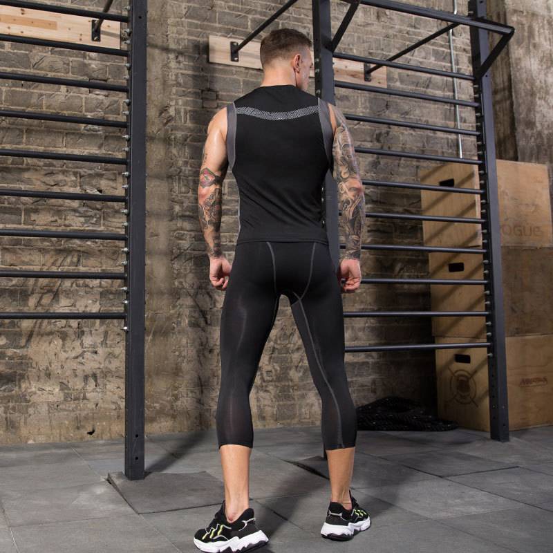 Mens Compression Gym 85%polyester 15%spandex Pants 1050 print logo 12