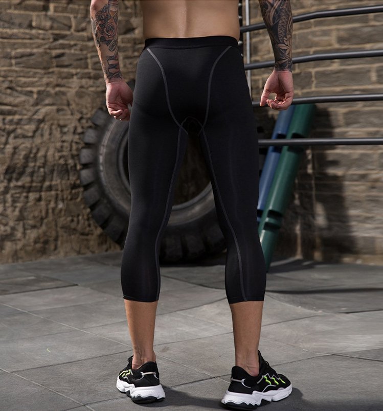 Mens Compression Gym 85%polyester 15%spandex Pants 1050 print logo 21