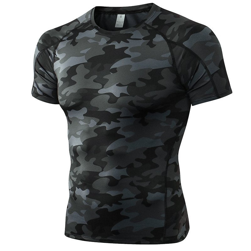 Mens Sportswear Compression 85%polyester 15%spandex Tshirt 1053 print logo 12