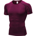 Mens Sportswear Compression 85%polyester 15%spandex Tshirt 1053 print logo 13