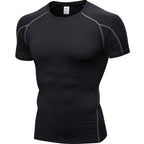 Mens Sportswear Compression 85%polyester 15%spandex Tshirt 1053 print logo 15
