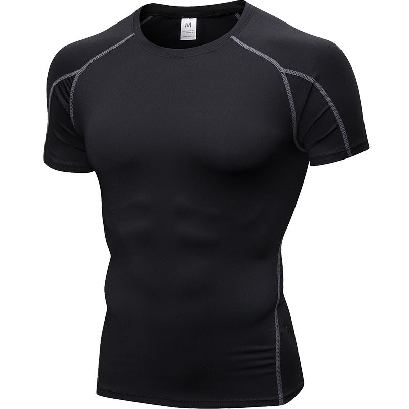 Mens Sportswear Compression 85%polyester 15%spandex Tshirt 1053 print logo 15