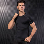 Mens Sportswear Compression 85%polyester 15%spandex Tshirt 1053 print logo 20