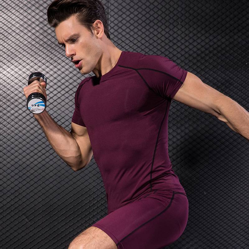 Mens Sportswear Compression 85%polyester 15%spandex Tshirt 1053 print logo 22