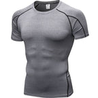 Mens Sportswear Compression 85%polyester 15%spandex Tshirt 1053 print logo 34