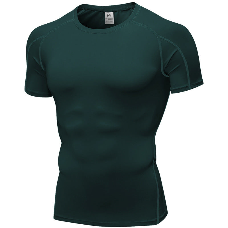 Mens Sportswear Compression 85%polyester 15%spandex Tshirt 1053 print logo 4