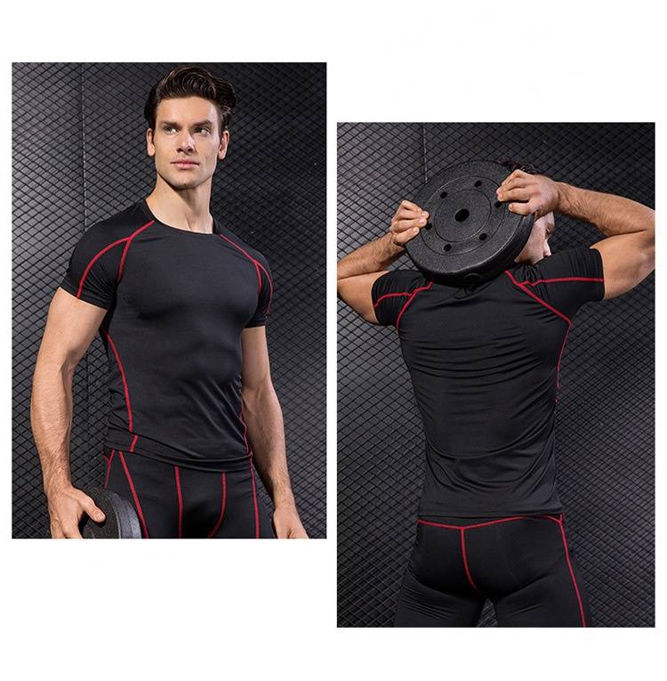 Mens Sportswear Compression 85%polyester 15%spandex Tshirt 1053 print logo 48