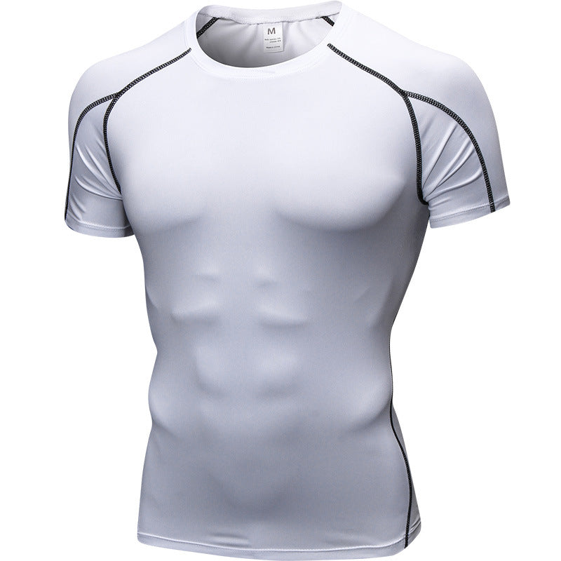 Mens Sportswear Compression 85%polyester 15%spandex Tshirt 1053 print logo 5