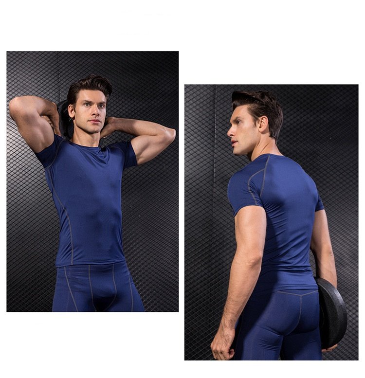 Mens Sportswear Compression 85%polyester 15%spandex Tshirt 1053 print logo 50