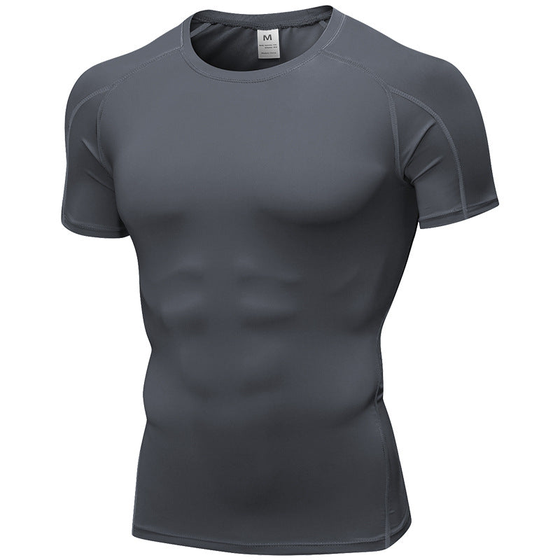 Mens Sportswear Compression 85%polyester 15%spandex Tshirt 1053 print logo 7