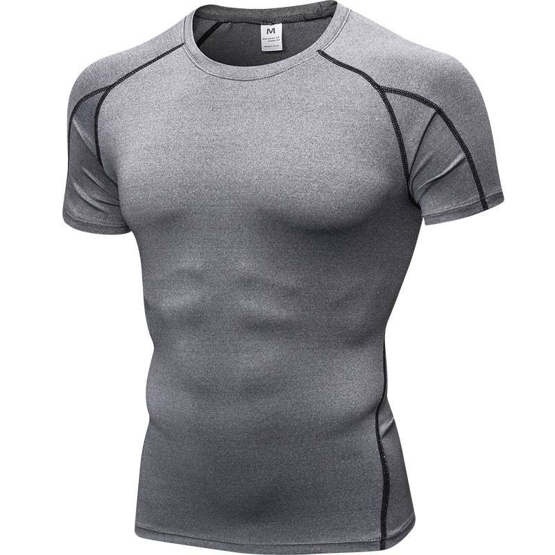 Mens Sportswear Compression 85%polyester 15%spandex Tshirt 1053 print logo 8