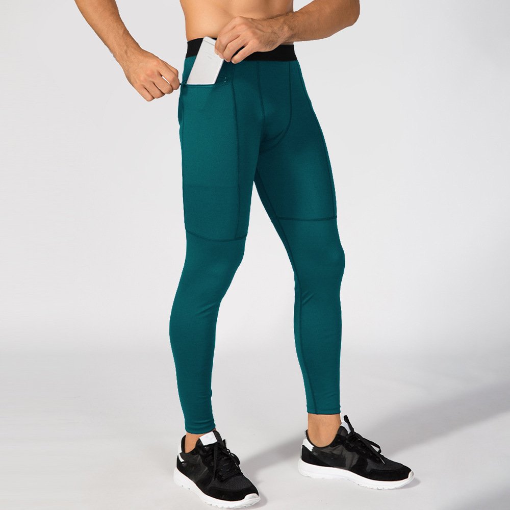 Mens Compression Workout 90%polyester 10%spandex Pants 1070 print logo 25