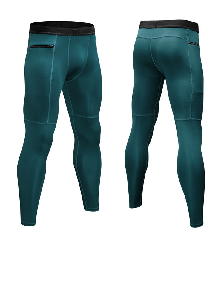 Mens Compression Workout 90%polyester 10%spandex Pants 1070 print logo 42