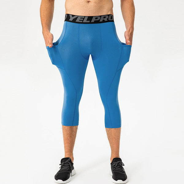Mens Compression Fitness 85%polyester 15%spandex Pants 1081 print logo 1