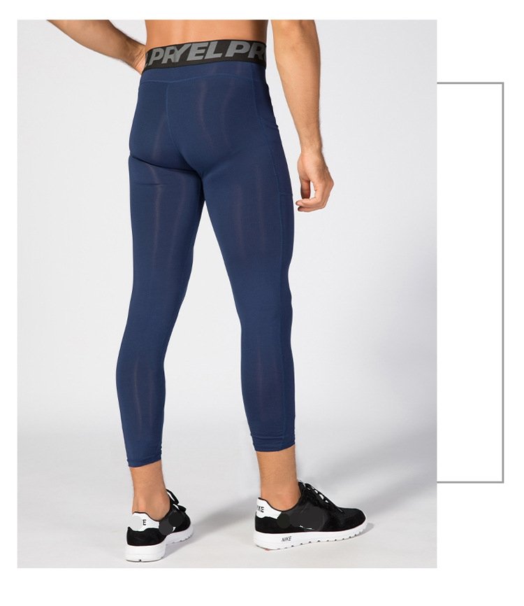 Mens Compression Fitness 85%polyester 15%spandex Pants 1081 print logo 29