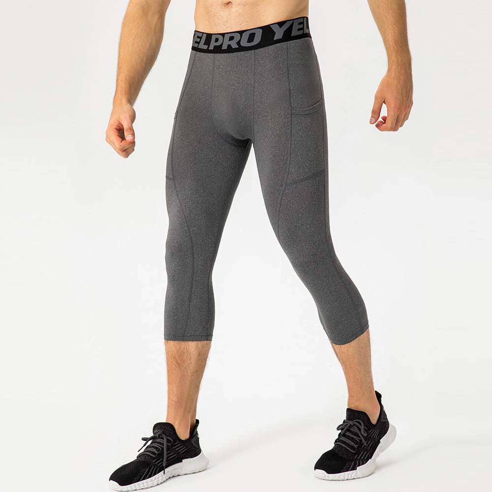 Mens Compression Fitness 85%polyester 15%spandex Pants 1081 print logo 3